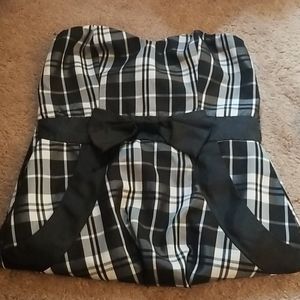 Strapless Plaid Dress